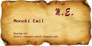 Monoki Emil névjegykártya